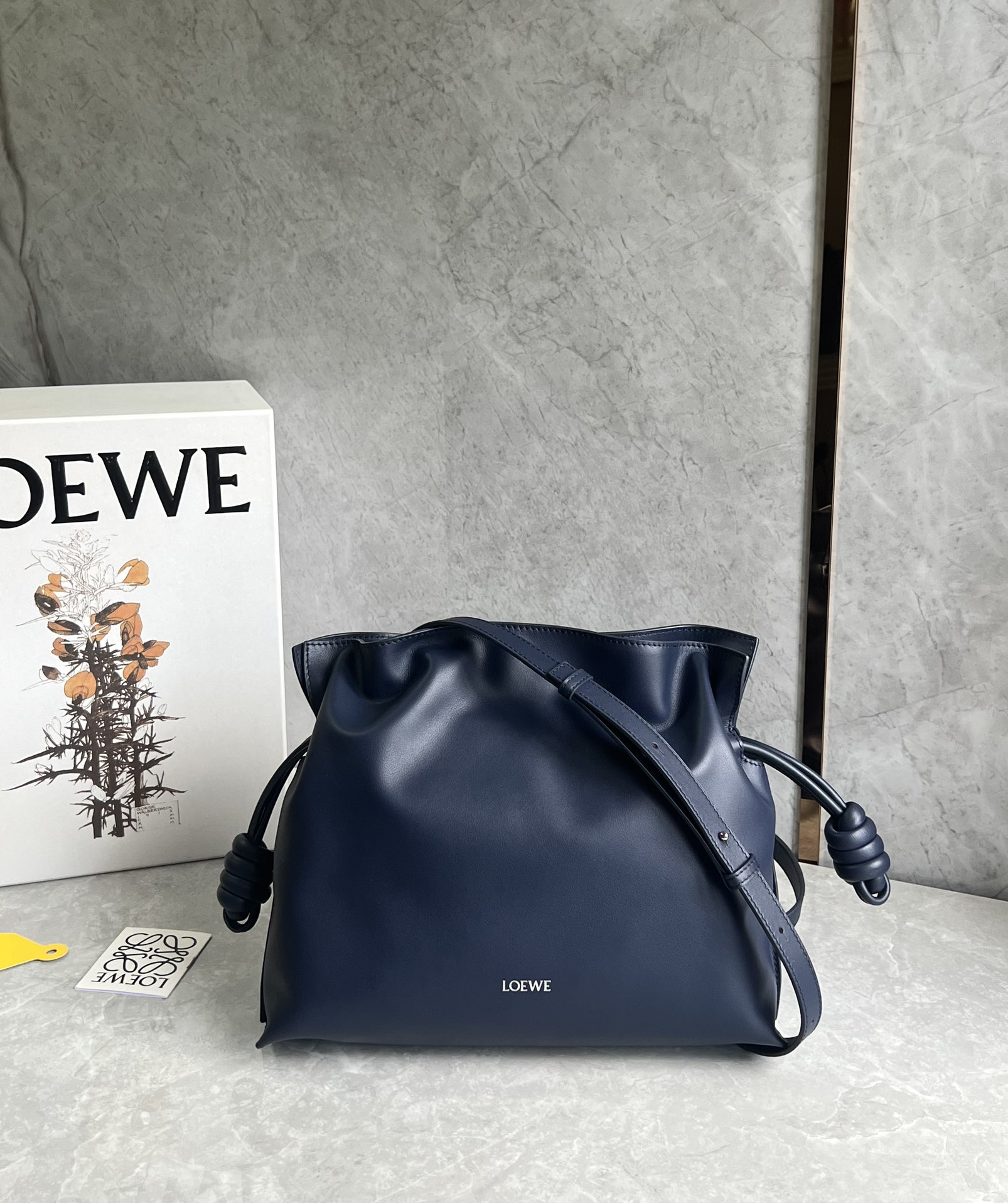 Loewe Medium Flamenco Clutch in Nappa Calfskin Abyss Blue